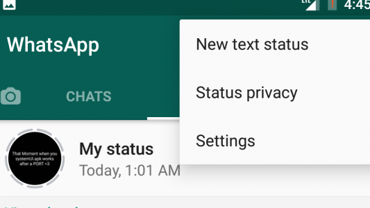 Enable Text Status Feature of WhatsApp